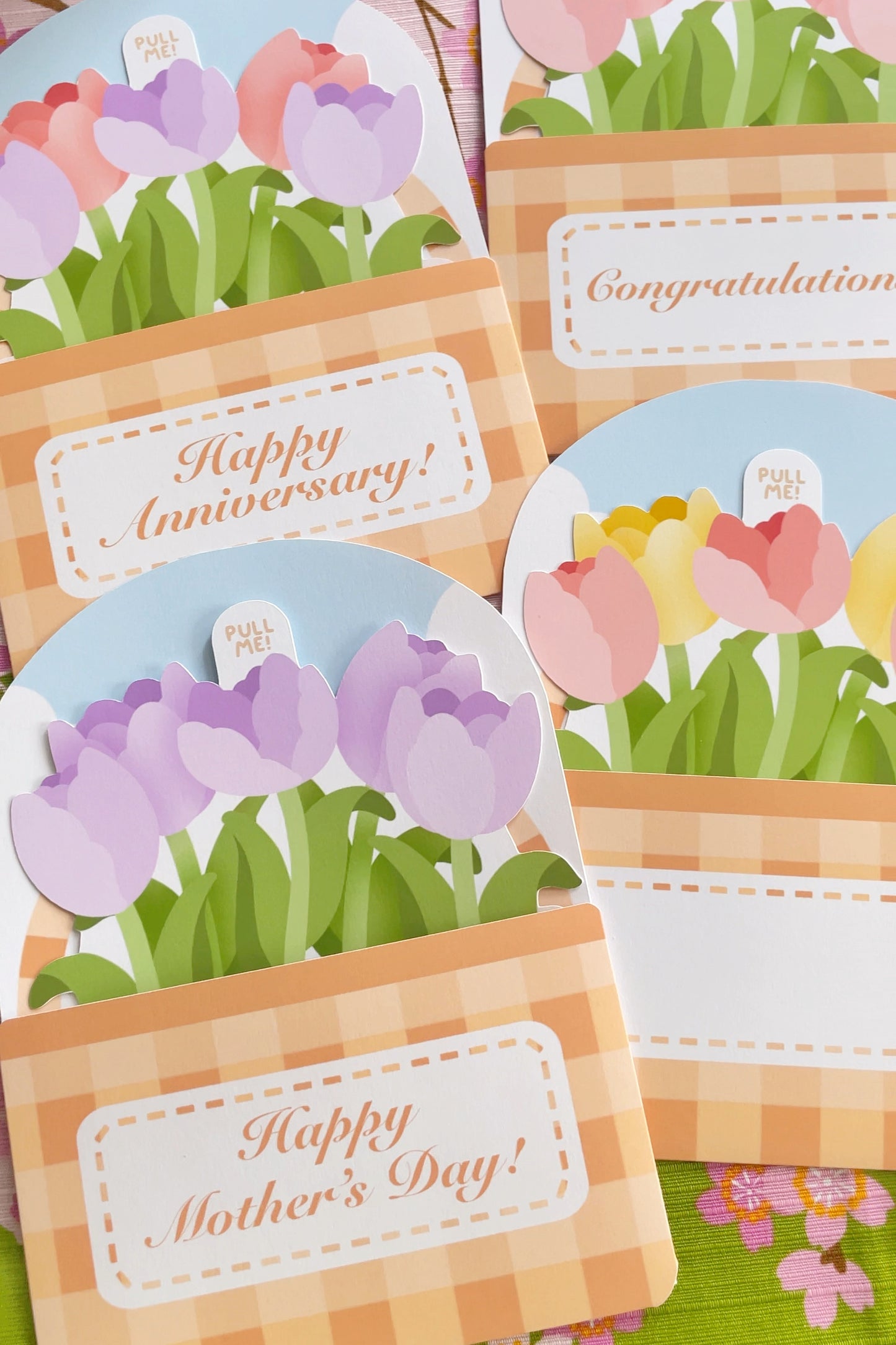NEW Tulips Flower Basket Greeting Card