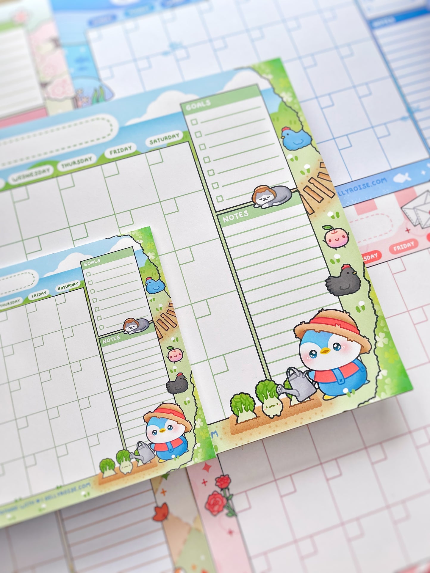 Farmer Penguin Desk Calendar