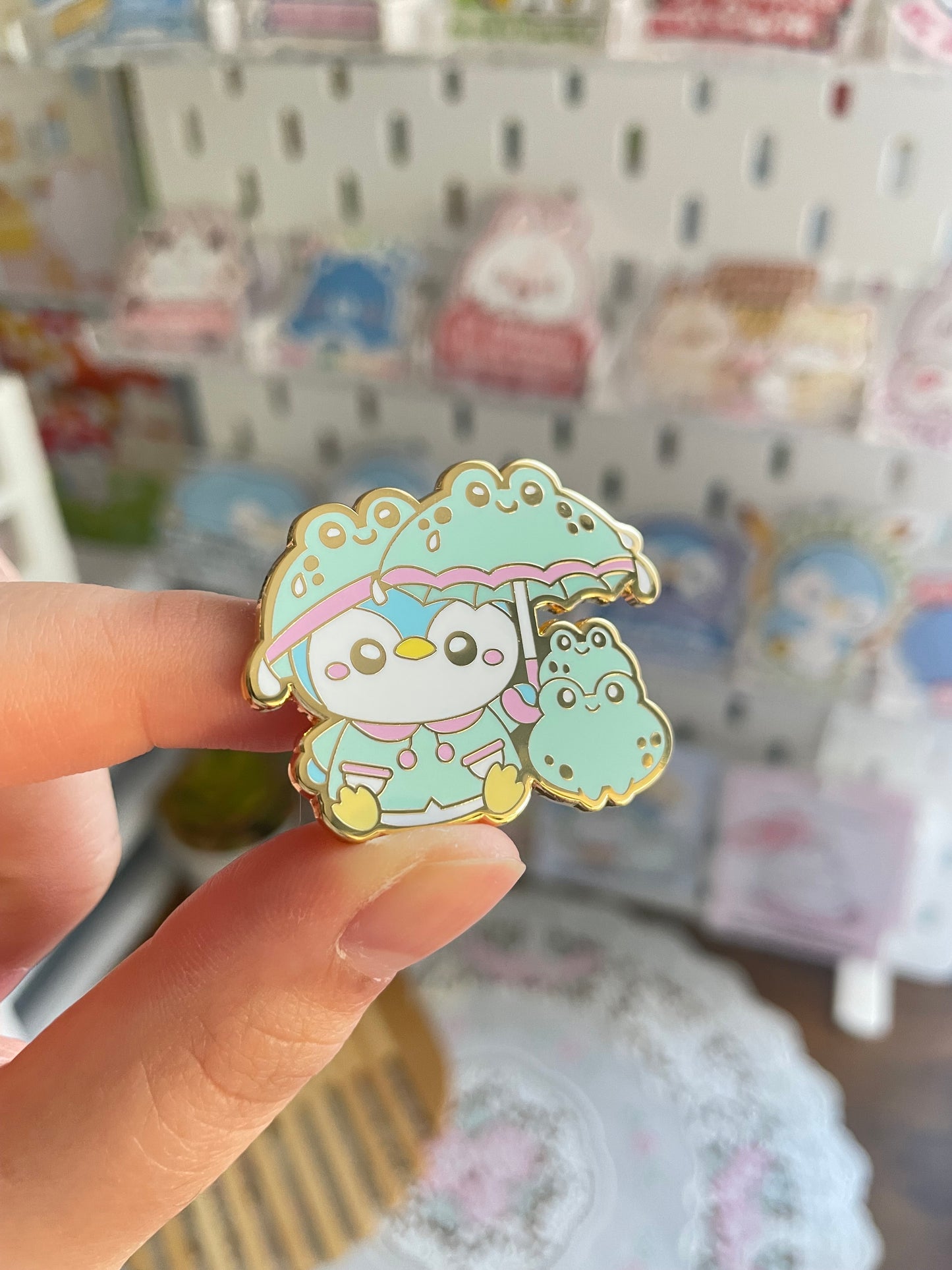 NEW Rainy Day Penguin Enamel Pin