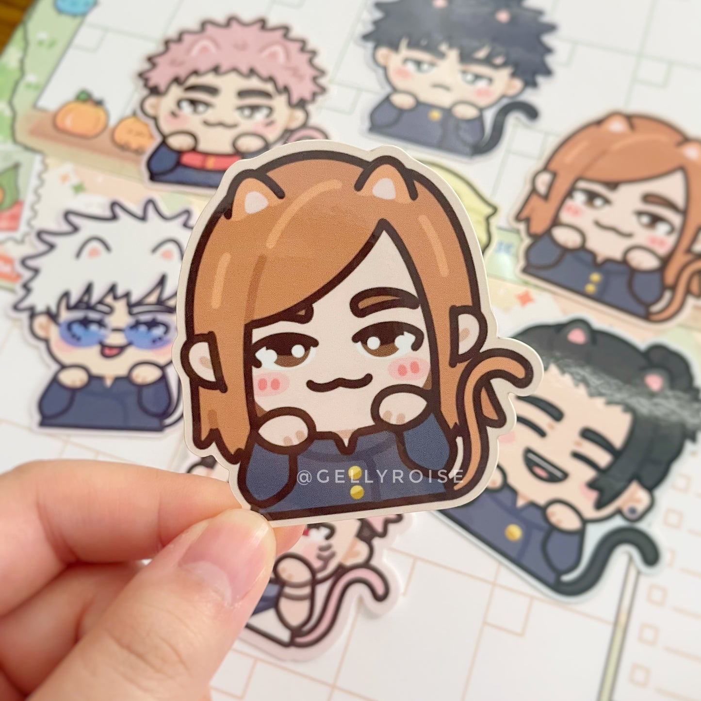 Chibi Cat Sorcerers Waterproof Stickers