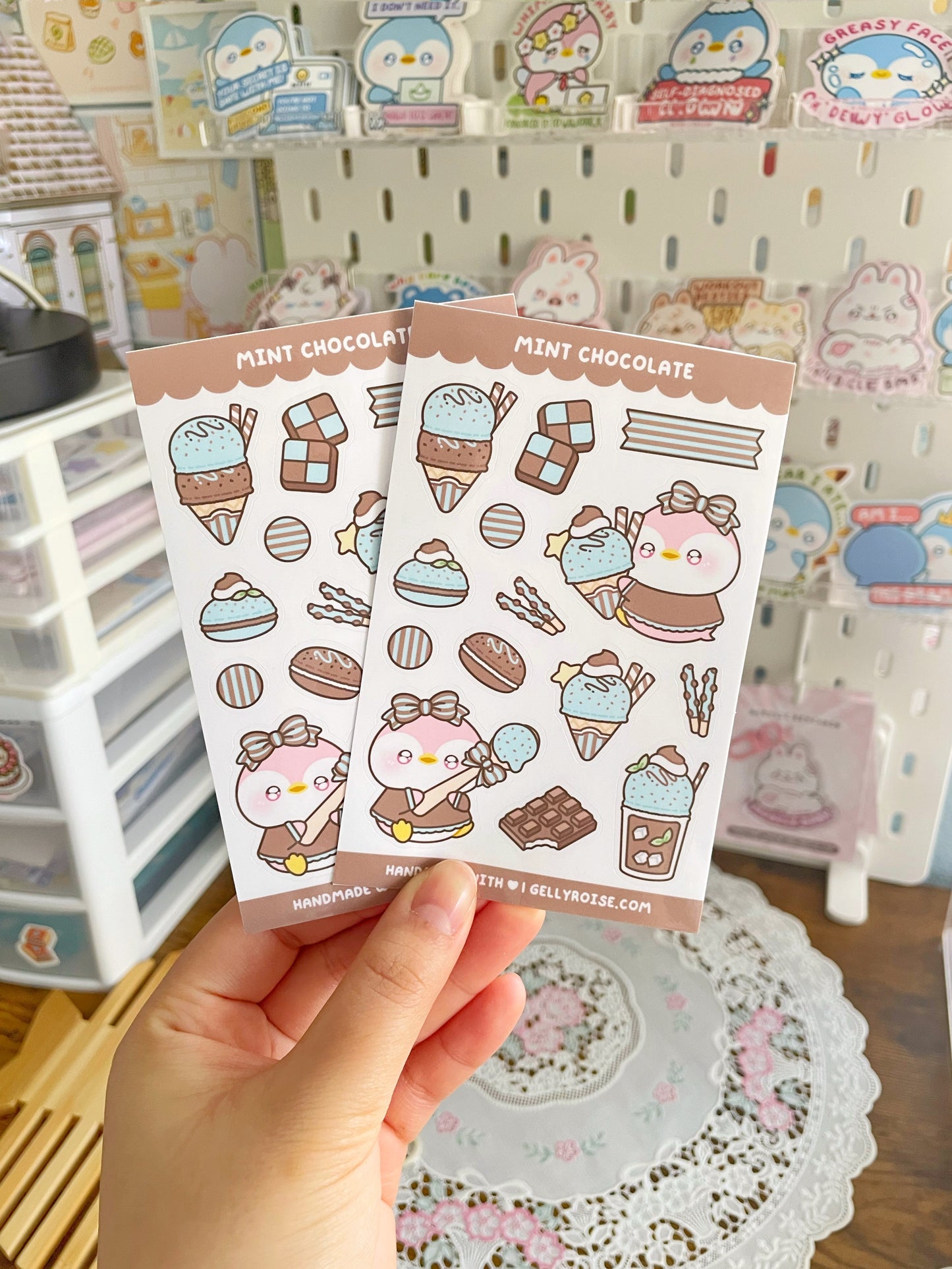 NEW Mint Choco Penguin Sticker Sheet