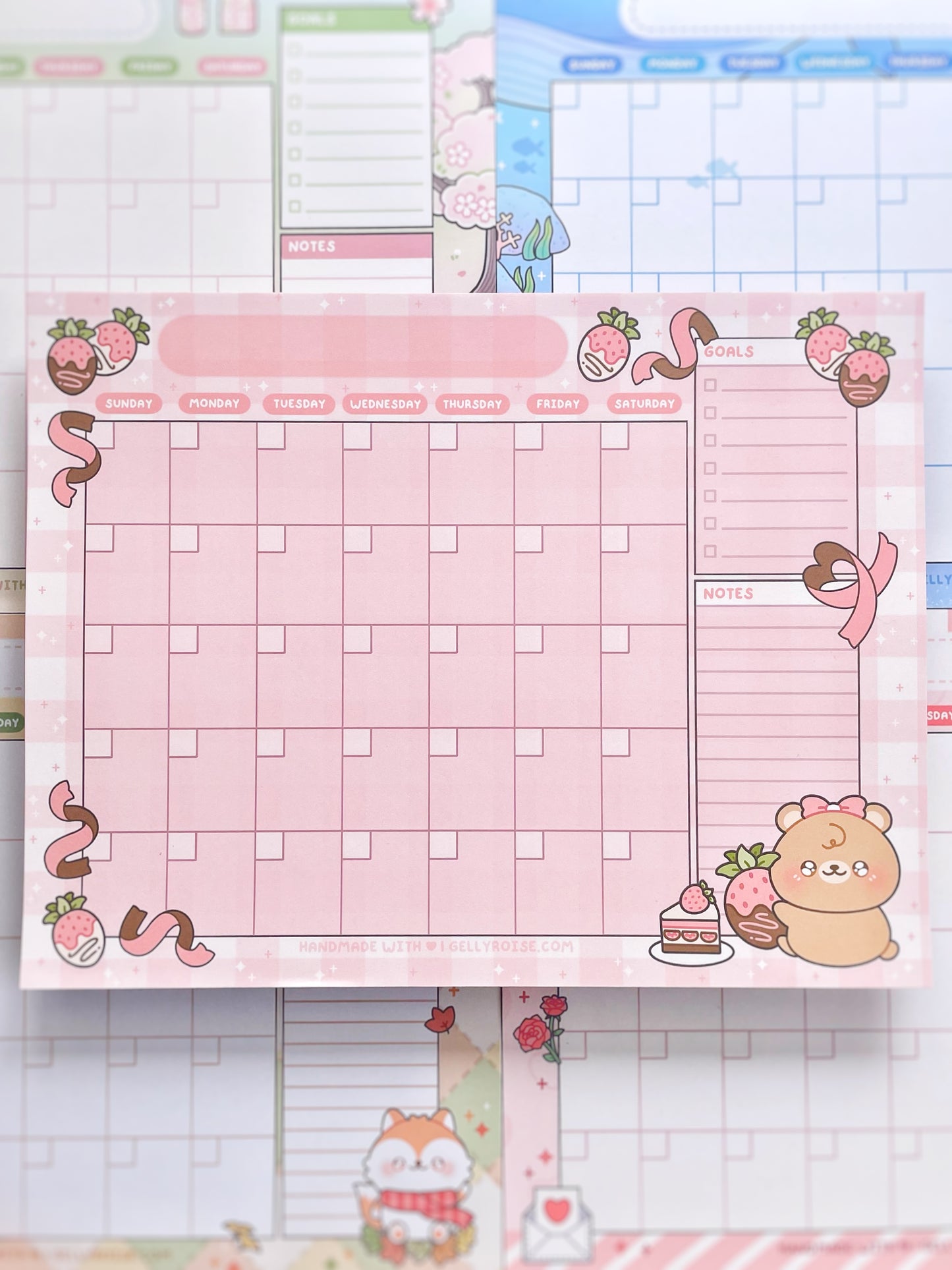 Strawberry Bear Desk Calendar