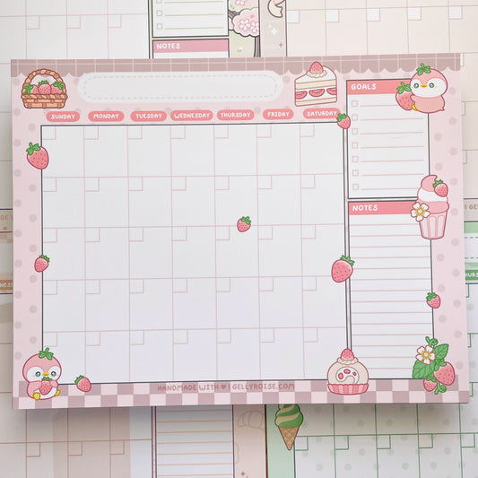 Strawberry Lover Penguin Desk Calendar