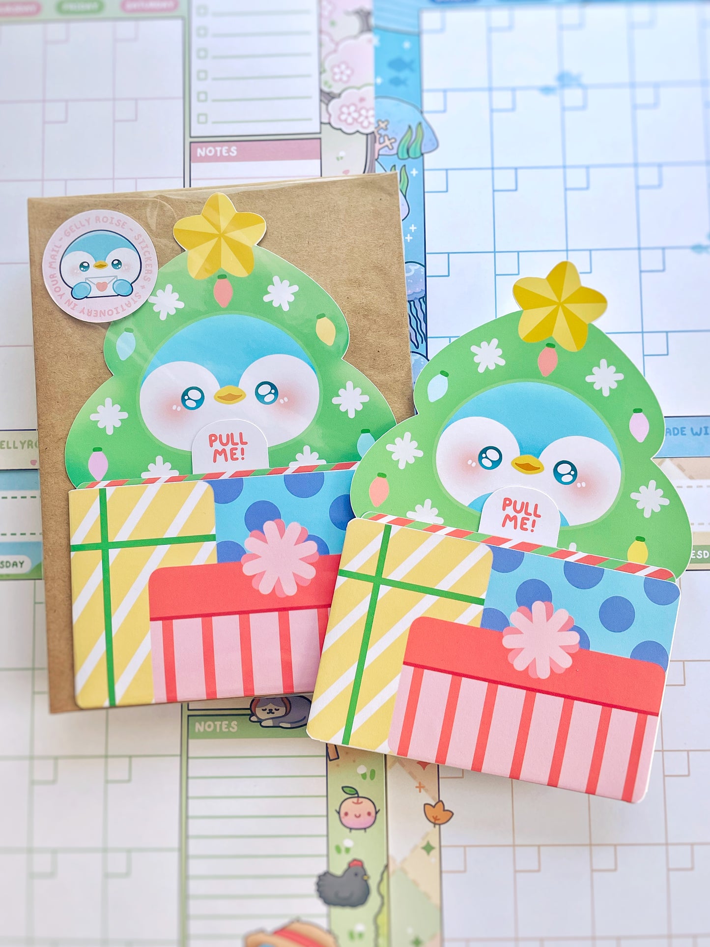 Christmas Tree Penguin Greeting Card