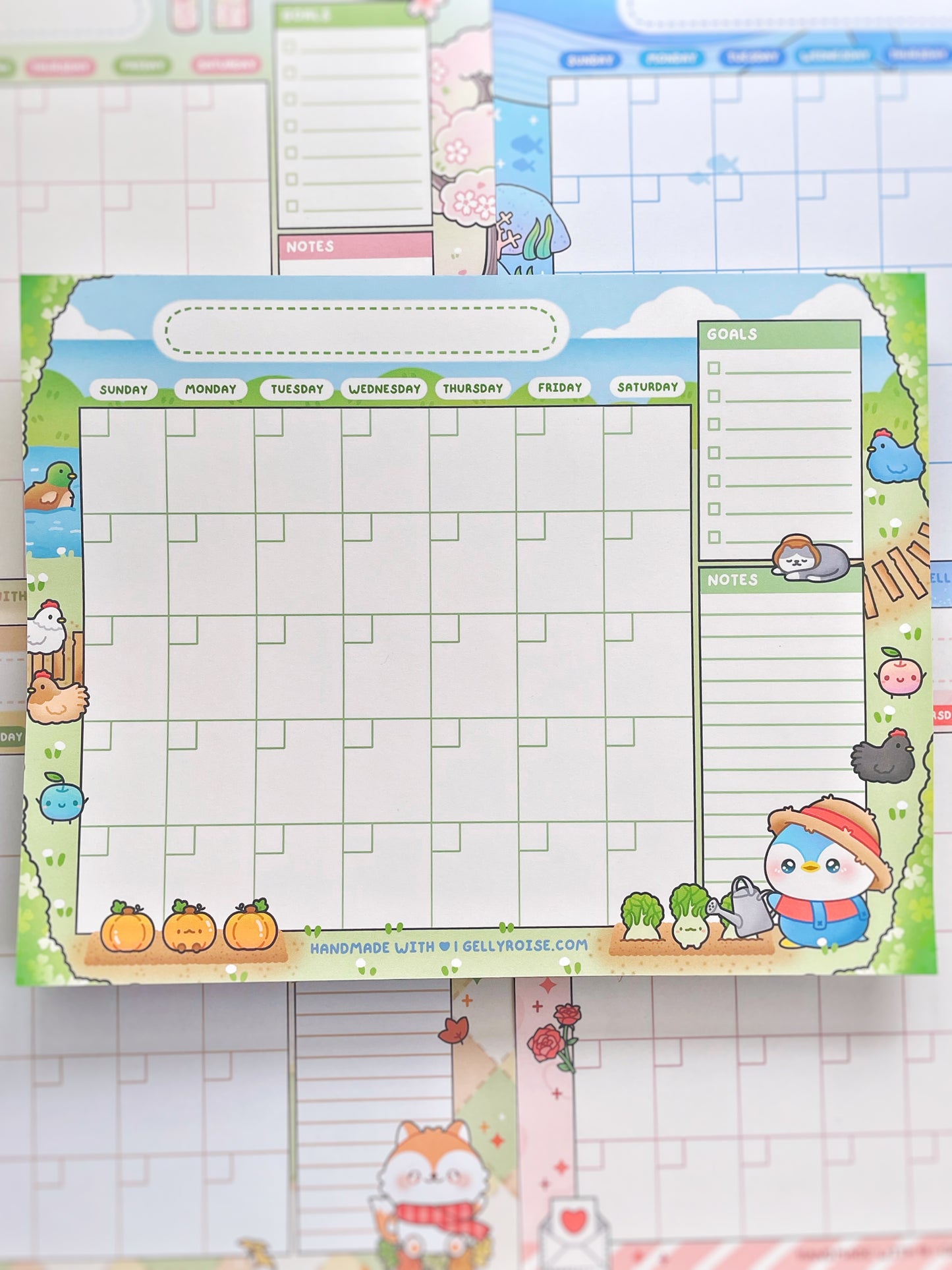 Farmer Penguin Desk Calendar