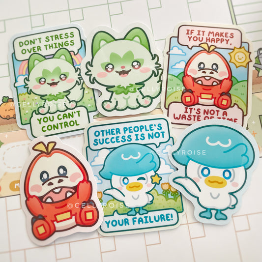 Poke Starters Gen 9 Waterproof Stickers