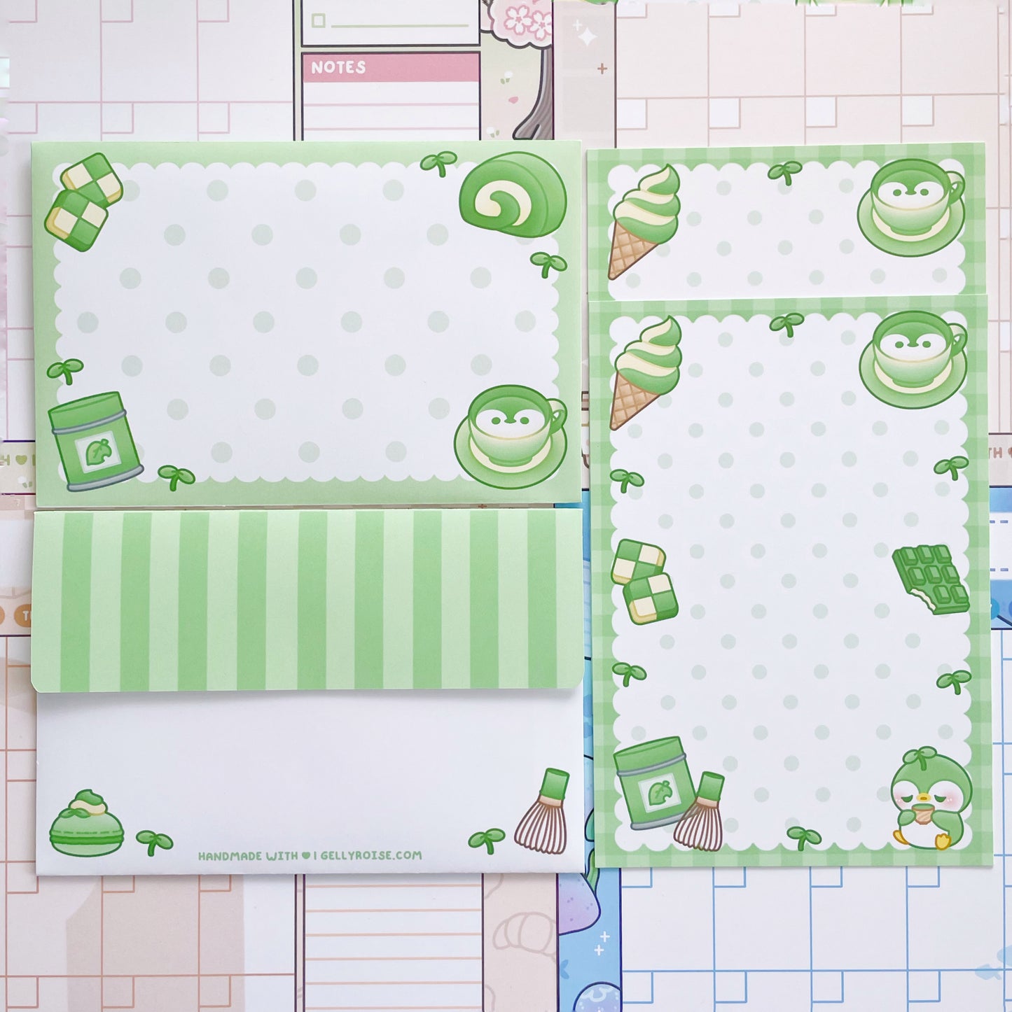 Matcha Penguin Stationery Envelope Set