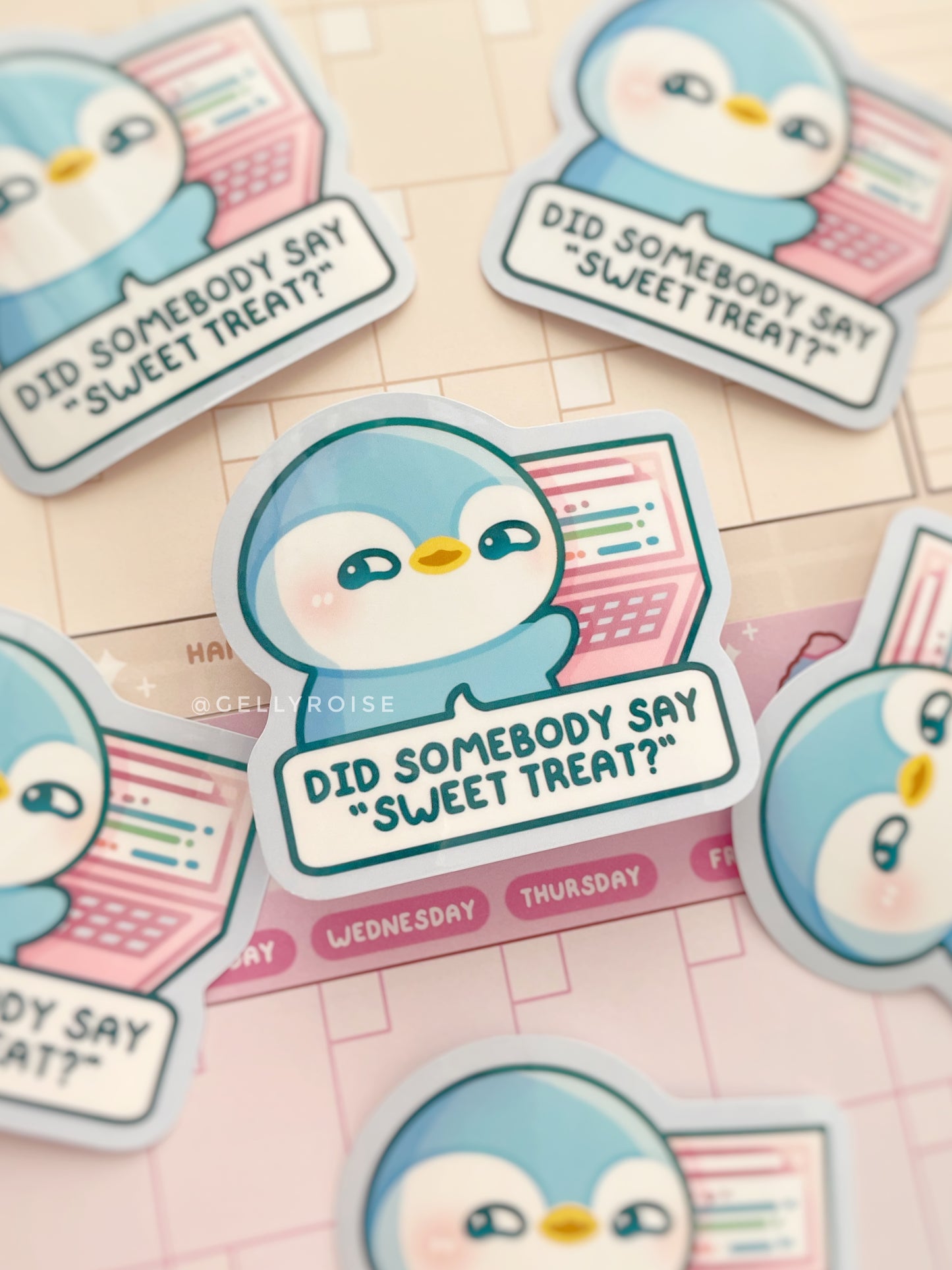 Sweet Treat Penguin Waterproof Sticker