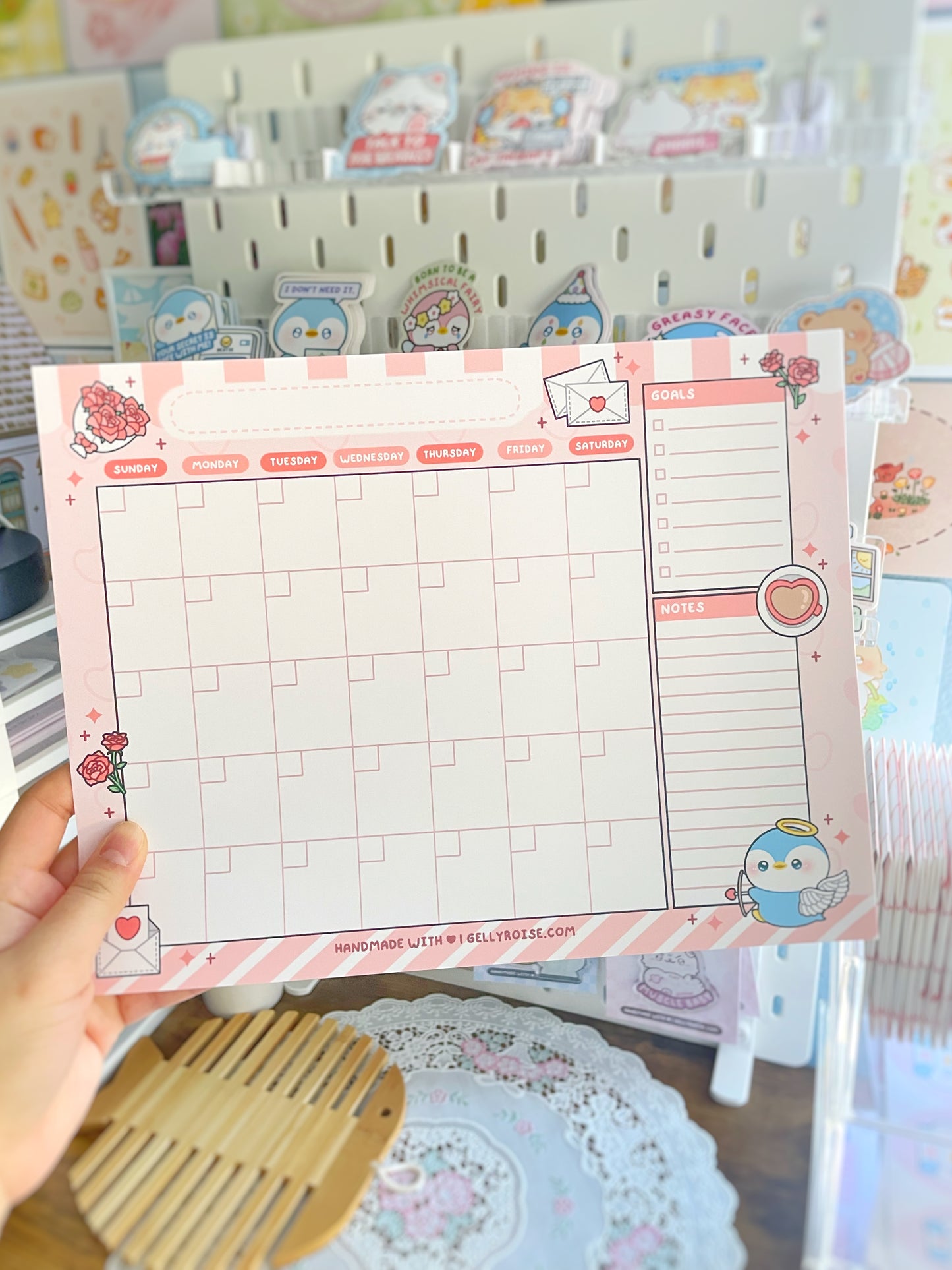 NEW Valentines Day Penguin Desk Planner