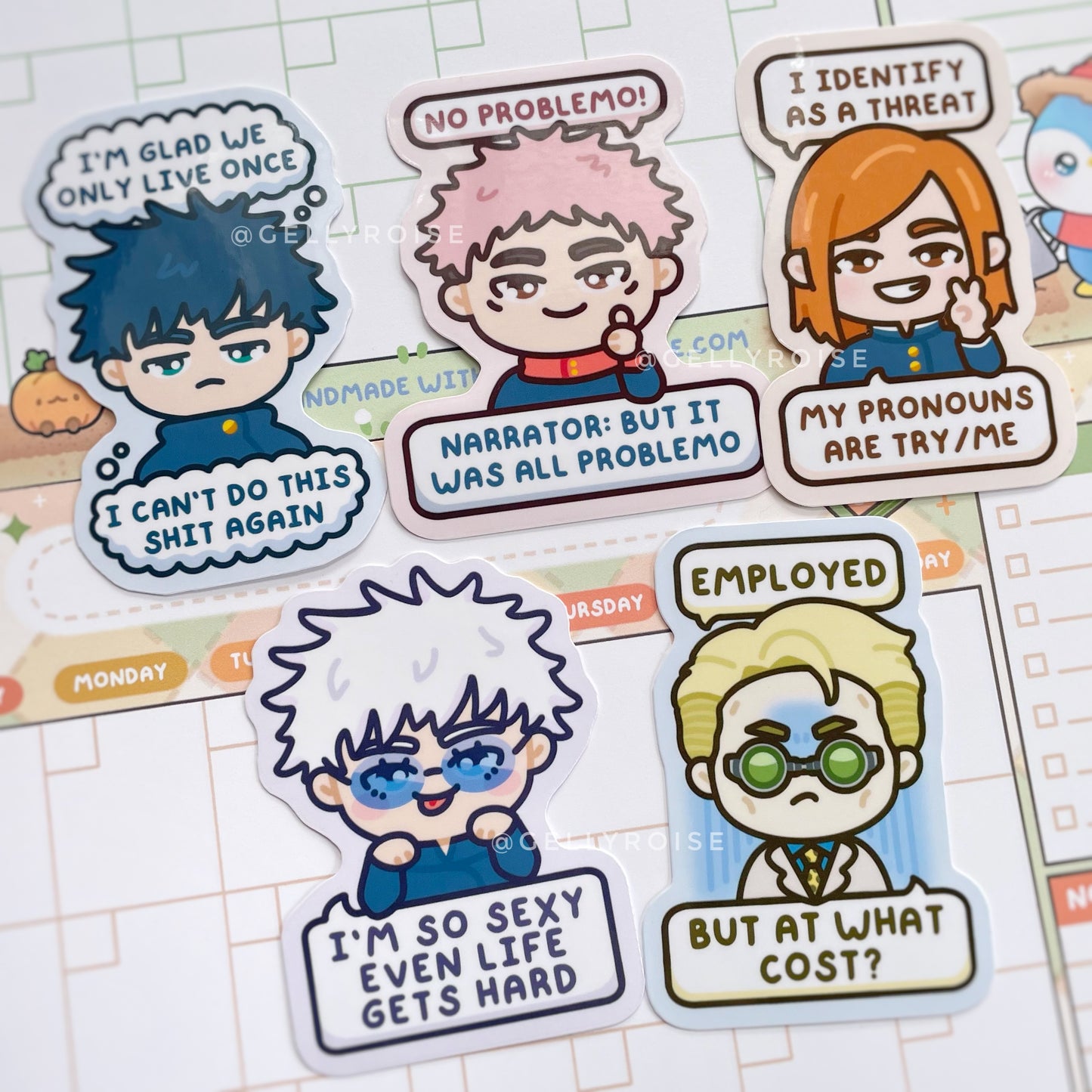 Chibi Sorcerers Waterproof Stickers
