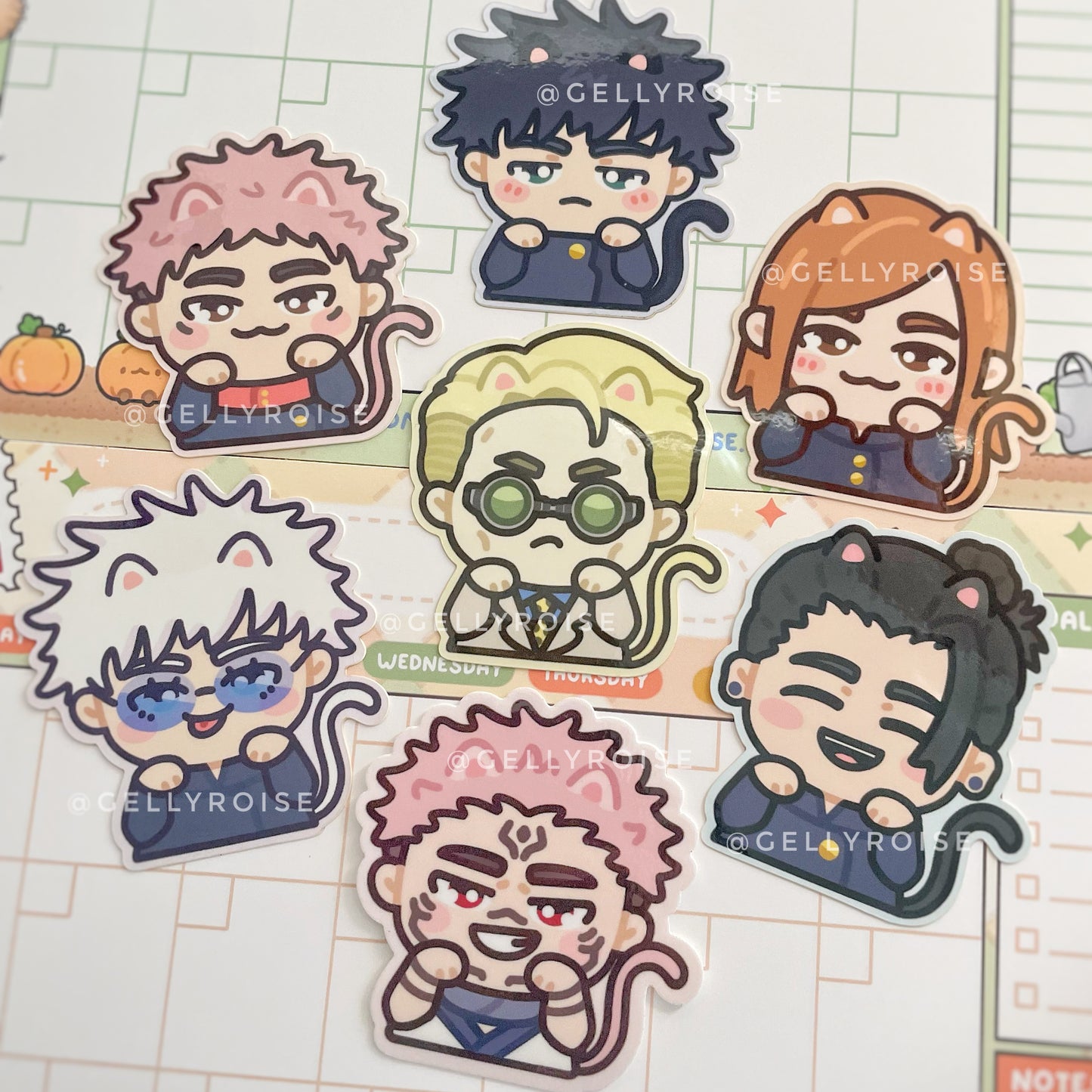 Chibi Cat Sorcerers Waterproof Stickers