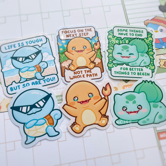 Poke Starters Gen 1 Waterproof Stickers