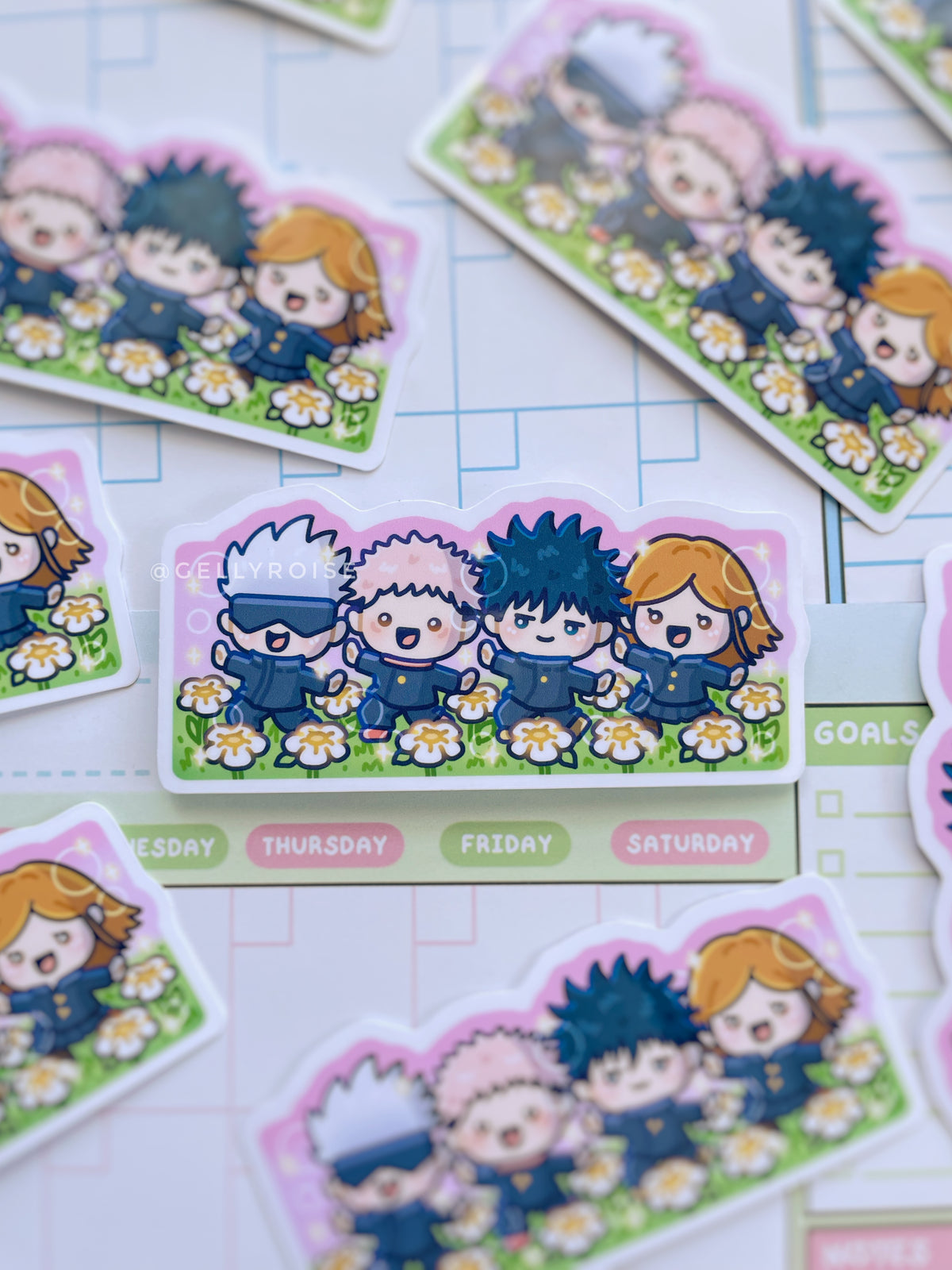 Chibi Sorcerers Frolicking Waterproof Sticker