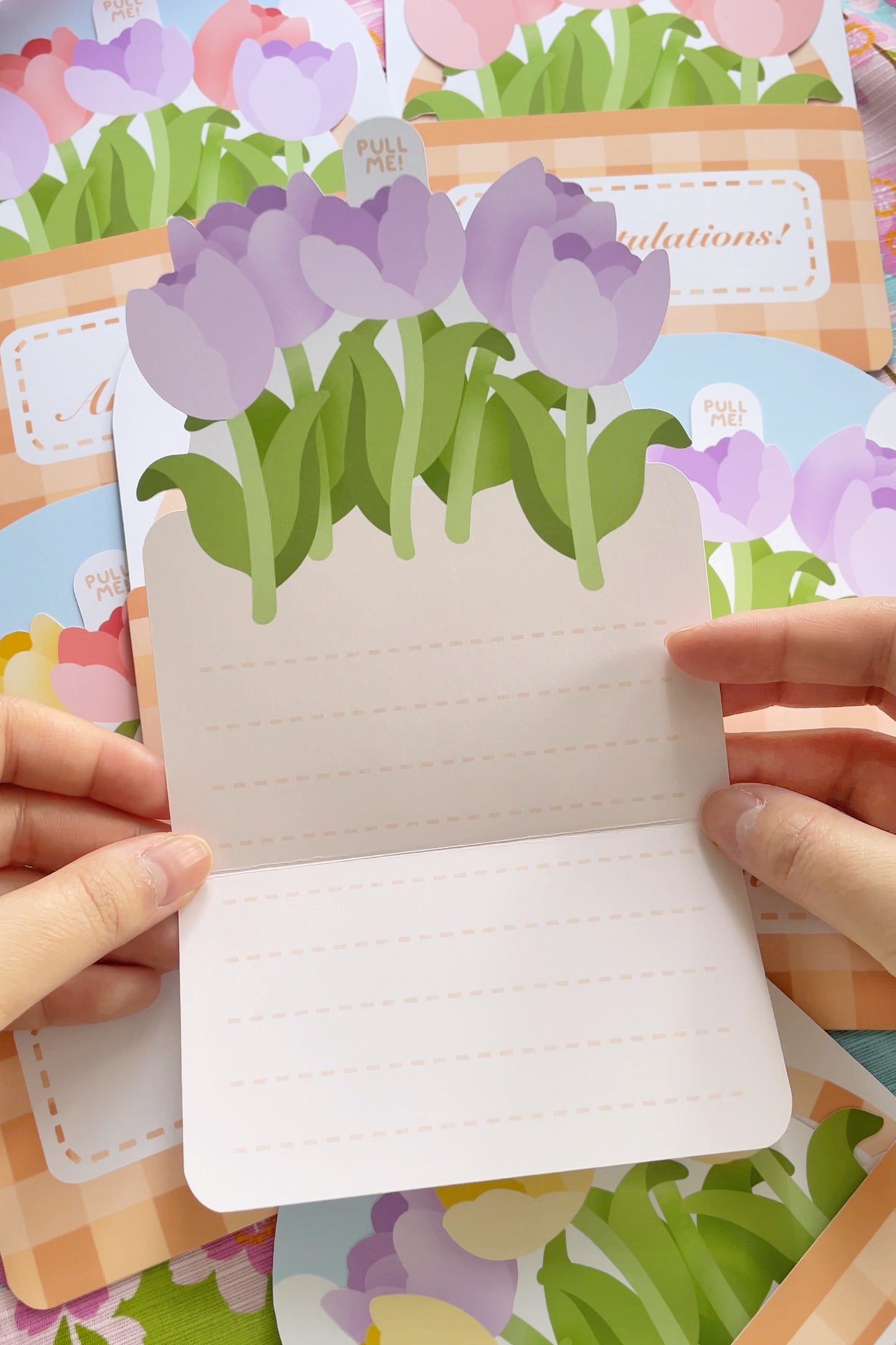 NEW Tulips Flower Basket Greeting Card
