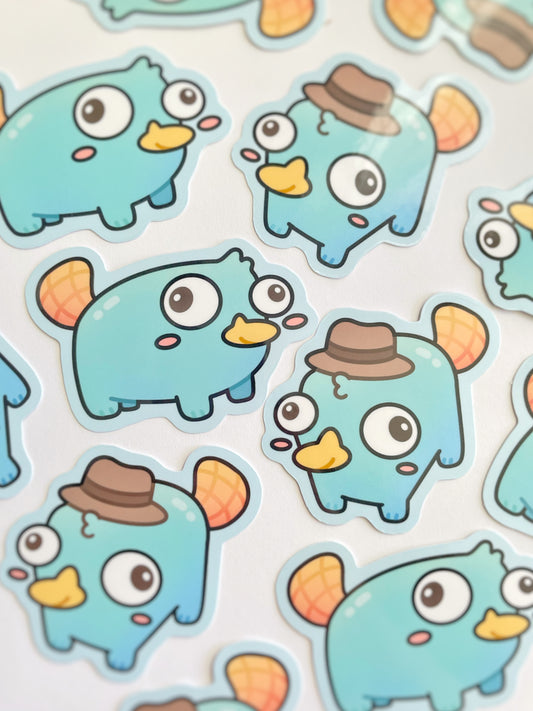 Derpy Platypus Waterproof Stickers