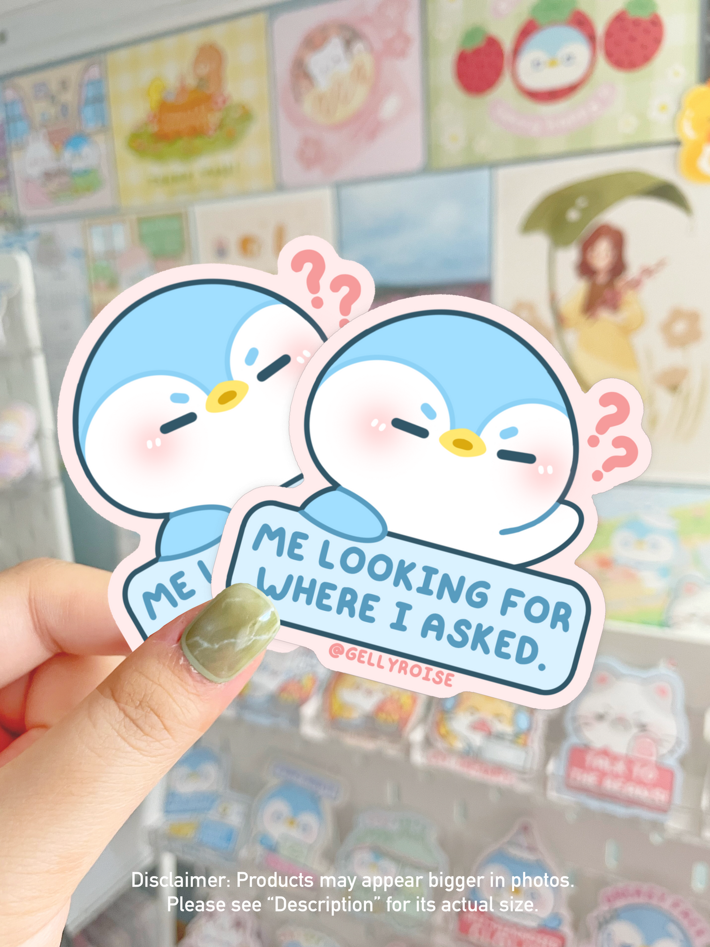 NEW "Me Looking For Where I Asked" Penguin Waterproof Sticker