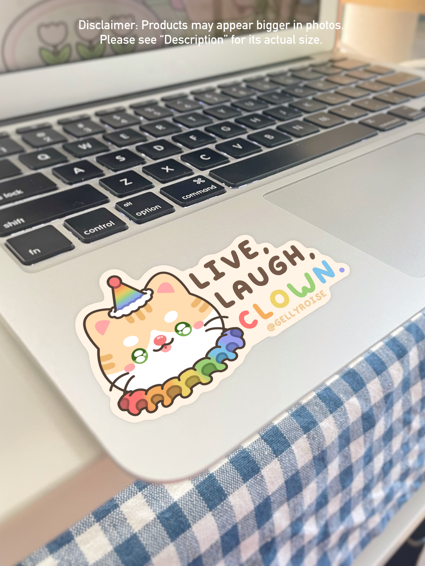 NEW Live Laugh Love Clown Cat Waterproof Sticker