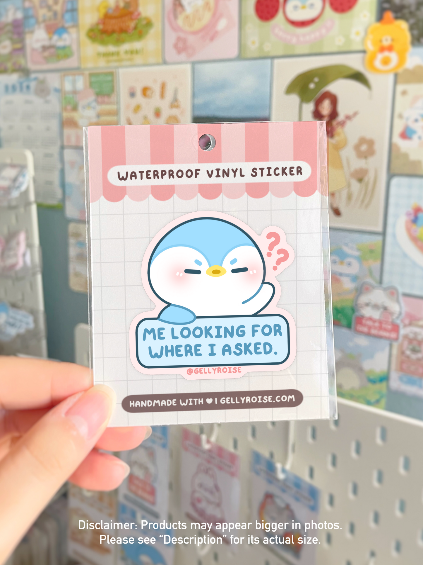 NEW "Me Looking For Where I Asked" Penguin Waterproof Sticker