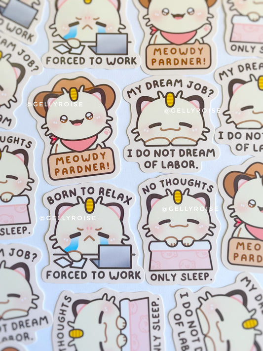Meowth Waterproof Stickers