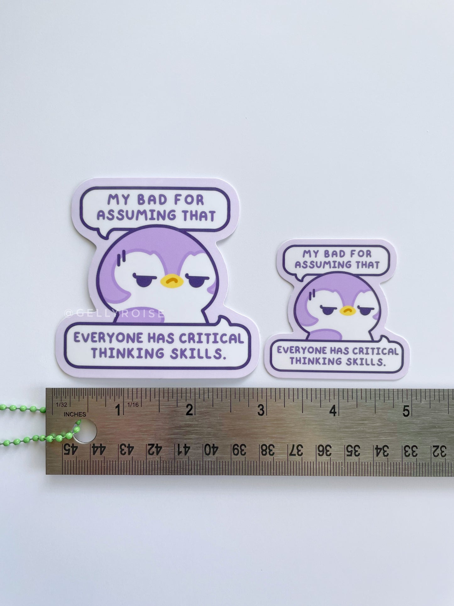 "My bad for assuming..." Penguin Waterproof Sticker