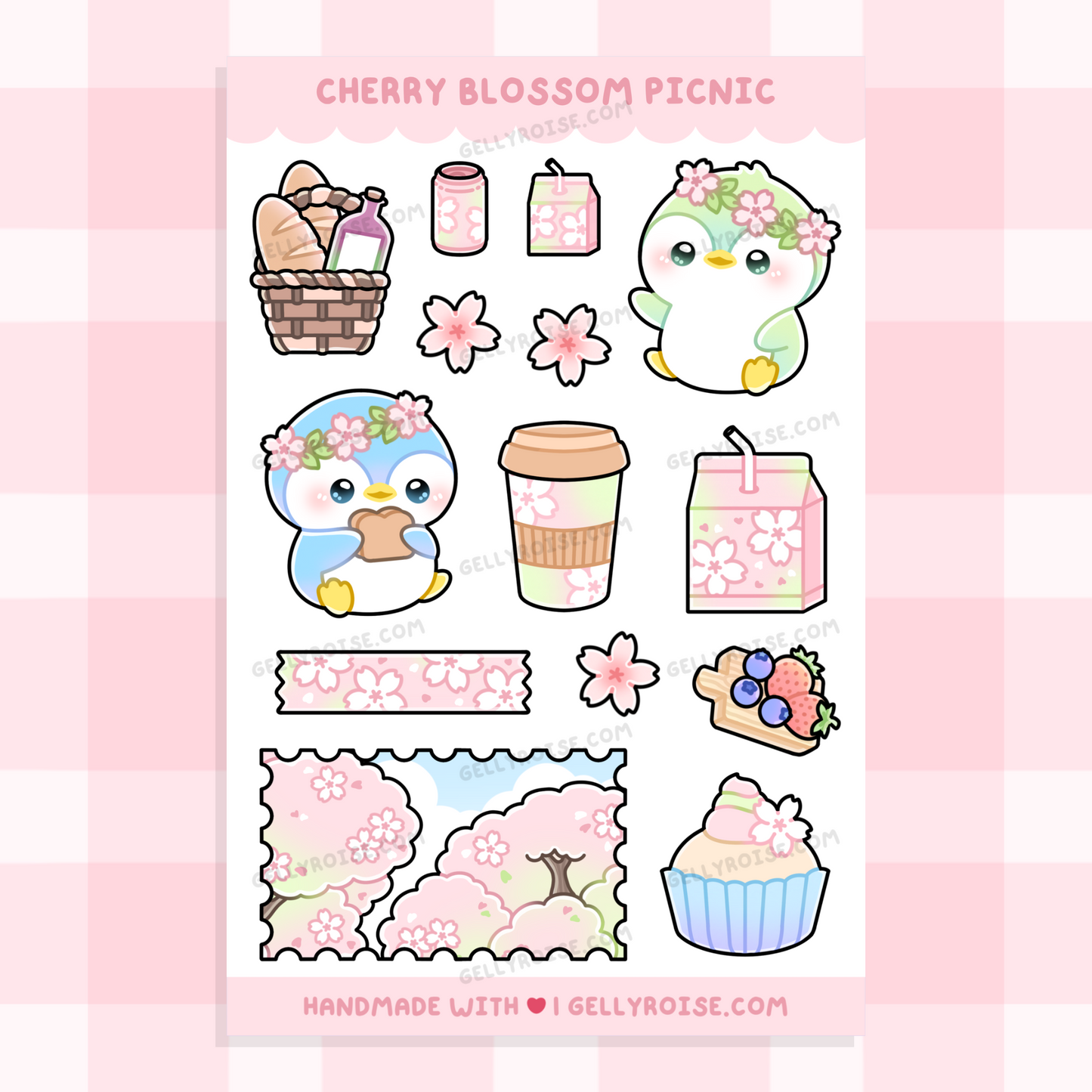 Cherry Blossom Picnic Sticker Sheet