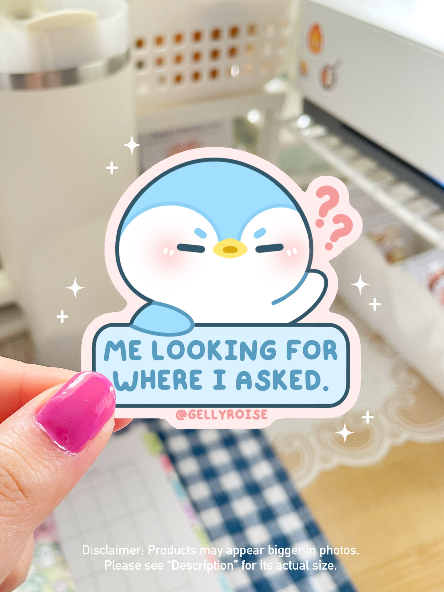 NEW "Me Looking For Where I Asked" Penguin Waterproof Sticker