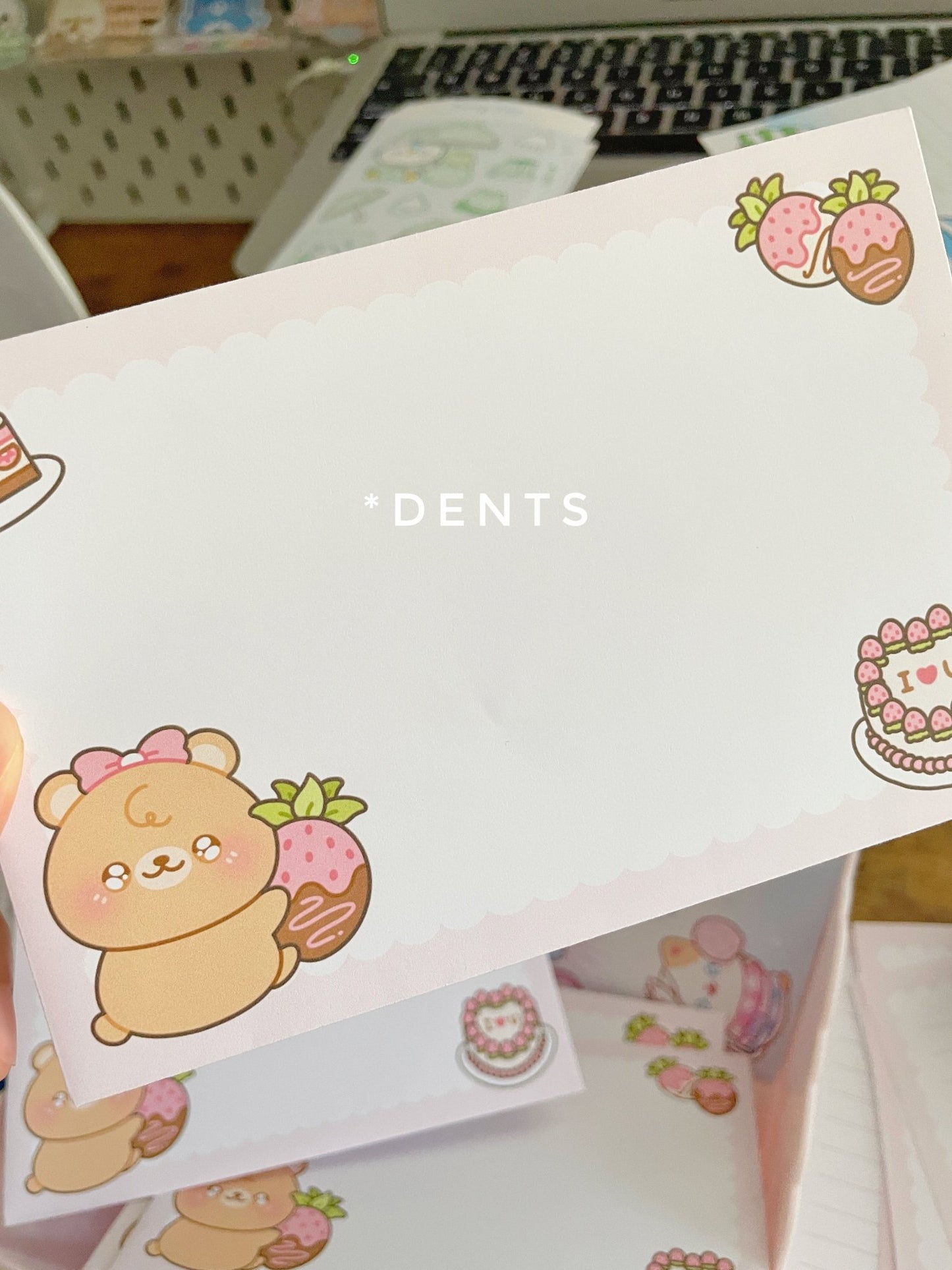 B - grade Strawberry Bear Stationery Set - Gelly Roise