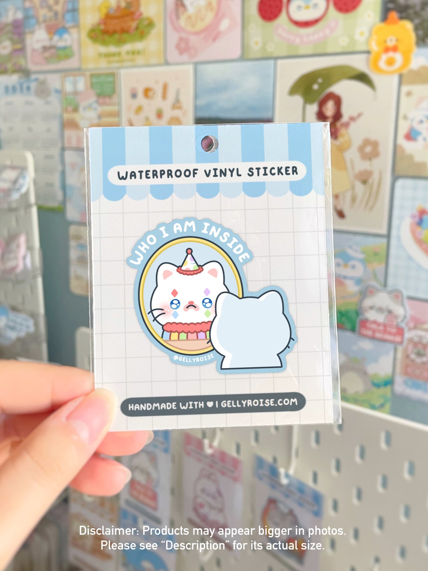 Clown Cat Waterproof Sticker - Gelly Roise