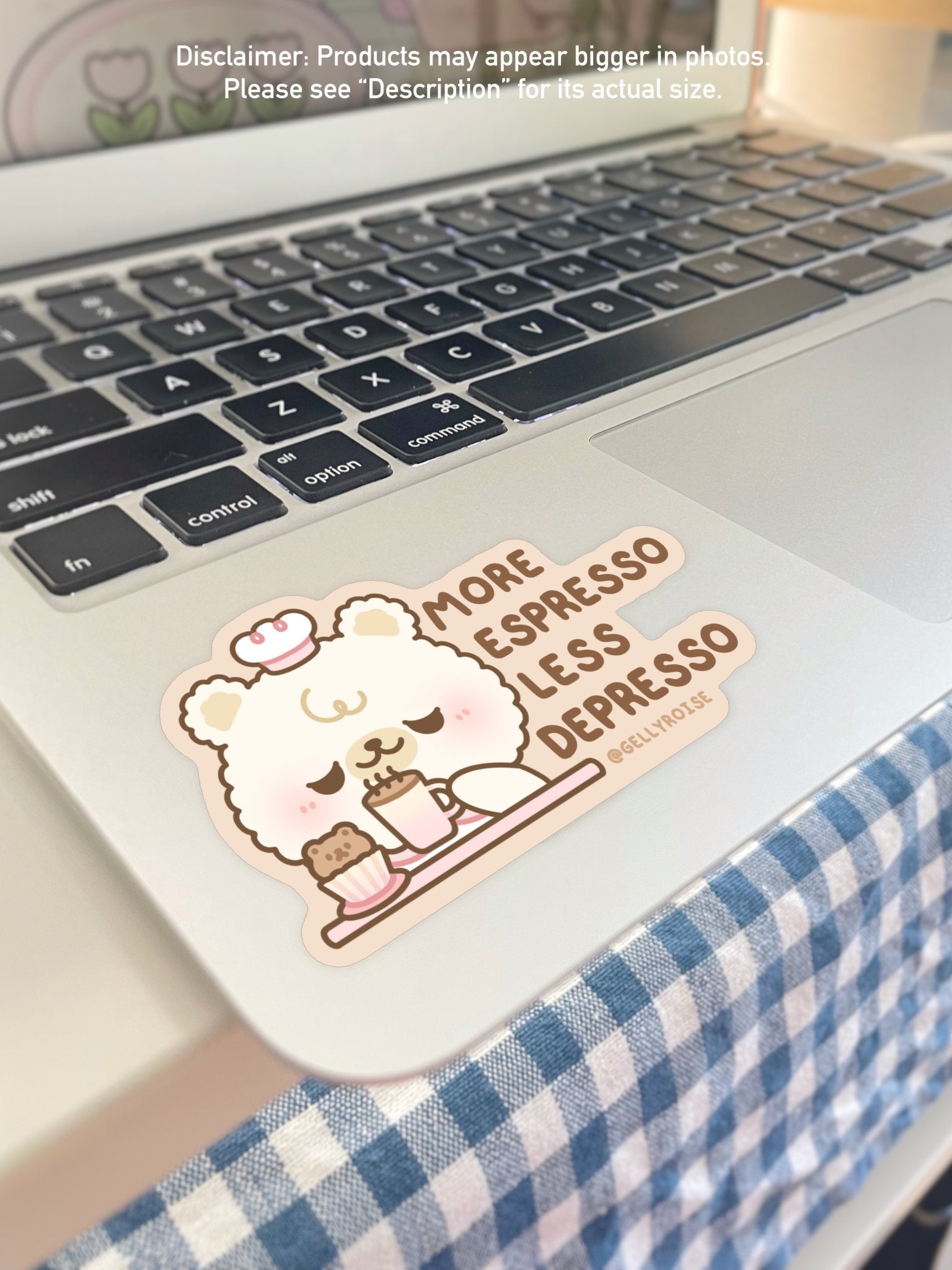 More Espresso Less Depresso Bear Waterproof Sticker - Gelly Roise