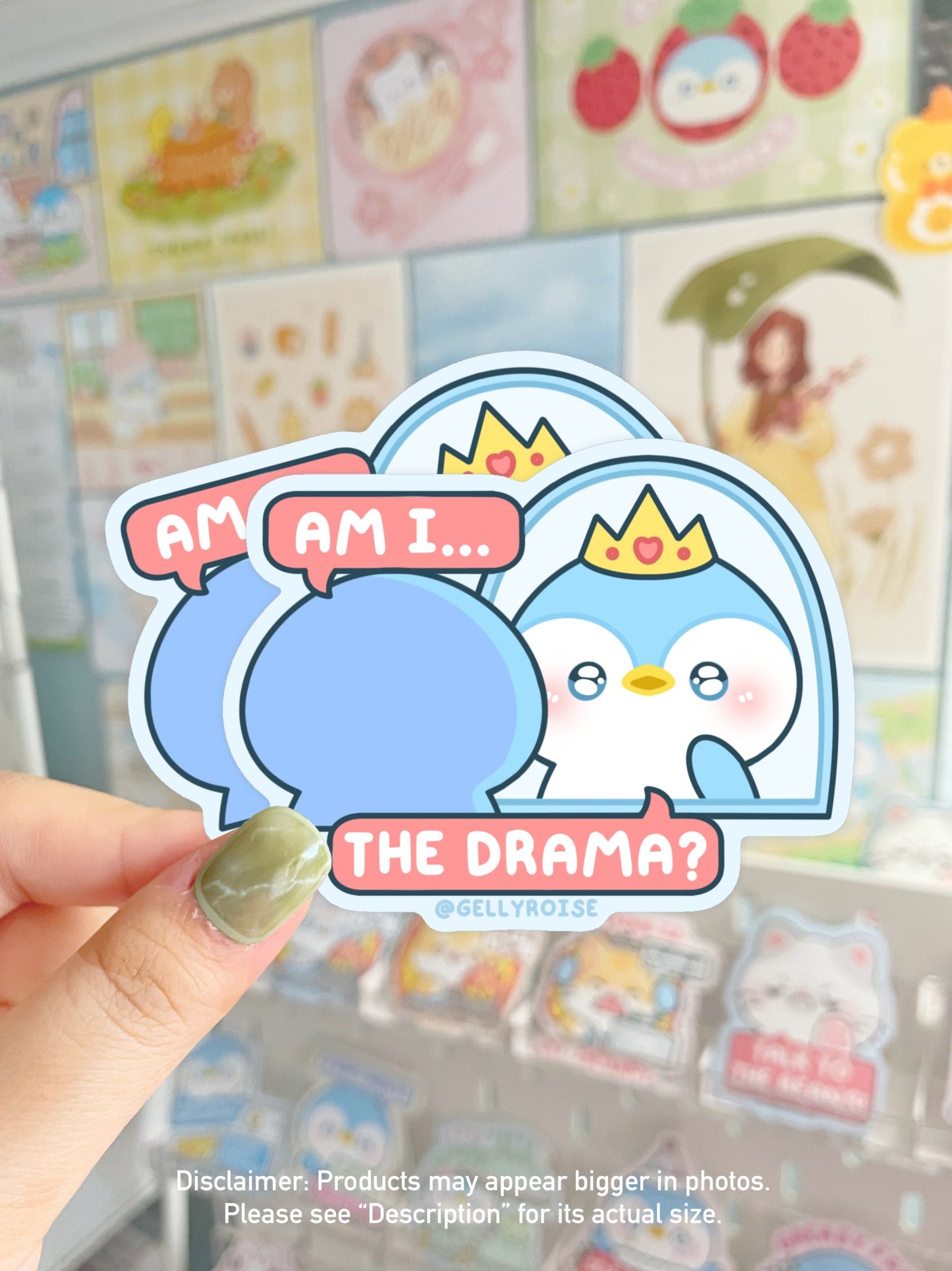 NEW Am I The Drama Penguin Waterproof Sticker - Gelly Roise