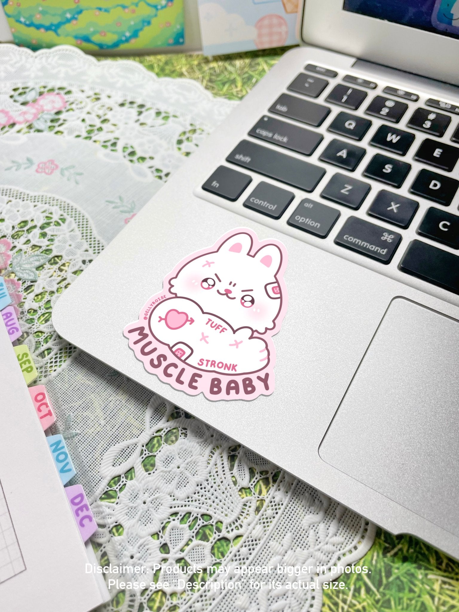 NEW Muscle Baby Bunny Waterproof Sticker - Gelly Roise