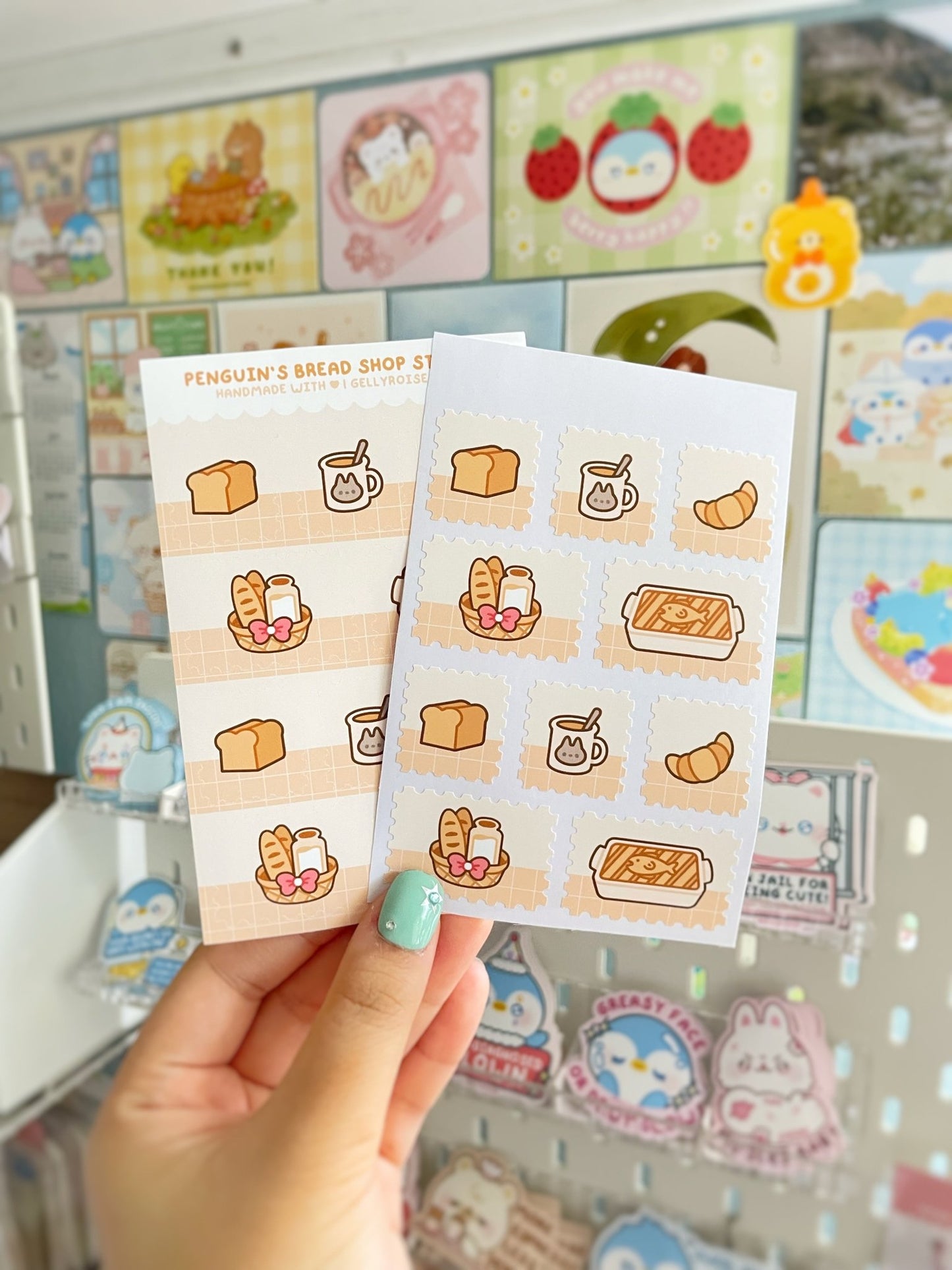 NEW Penguin's Bread Shop Sticker Sheet - Gelly Roise