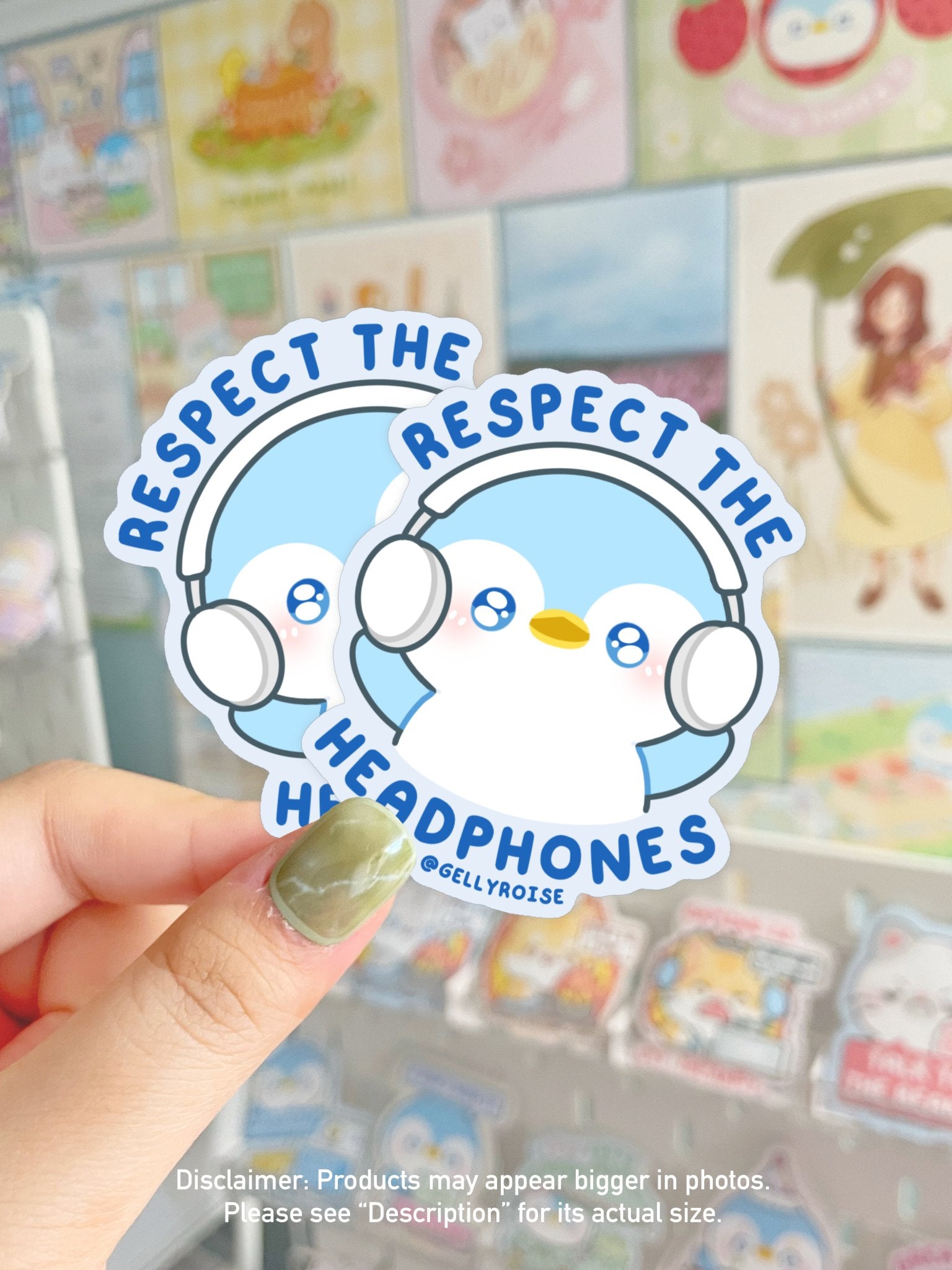 NEW Respect The Headphones Waterproof Sticker - Gelly Roise