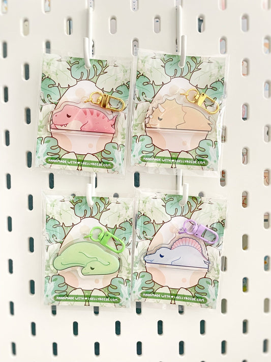 NEW Sleeping Dinosaur Keychains - Gelly Roise