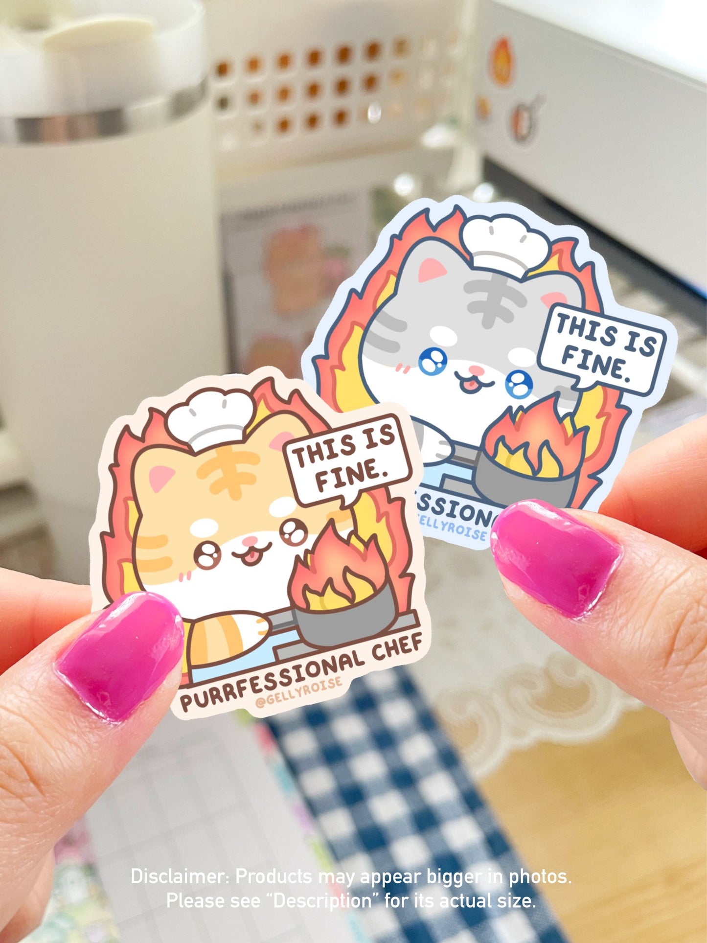 NEW This is Fine Purrfessional Chef Kitty Waterproof Sticker - Gelly Roise