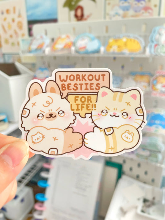 NEW Workout Besties For Life Waterproof Sticker - Gelly Roise