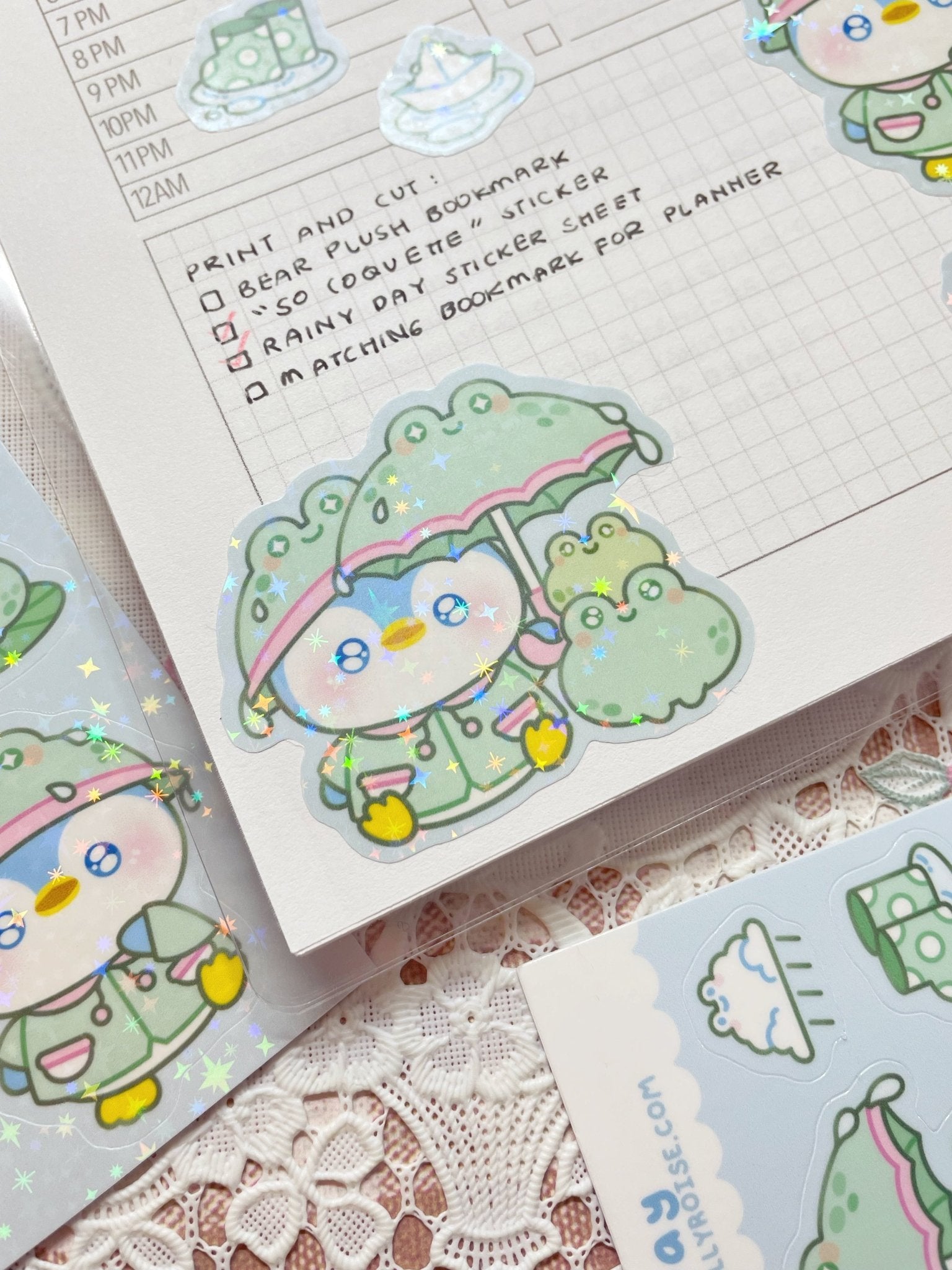 Rainy Day Sticker Sheet - Gelly Roise