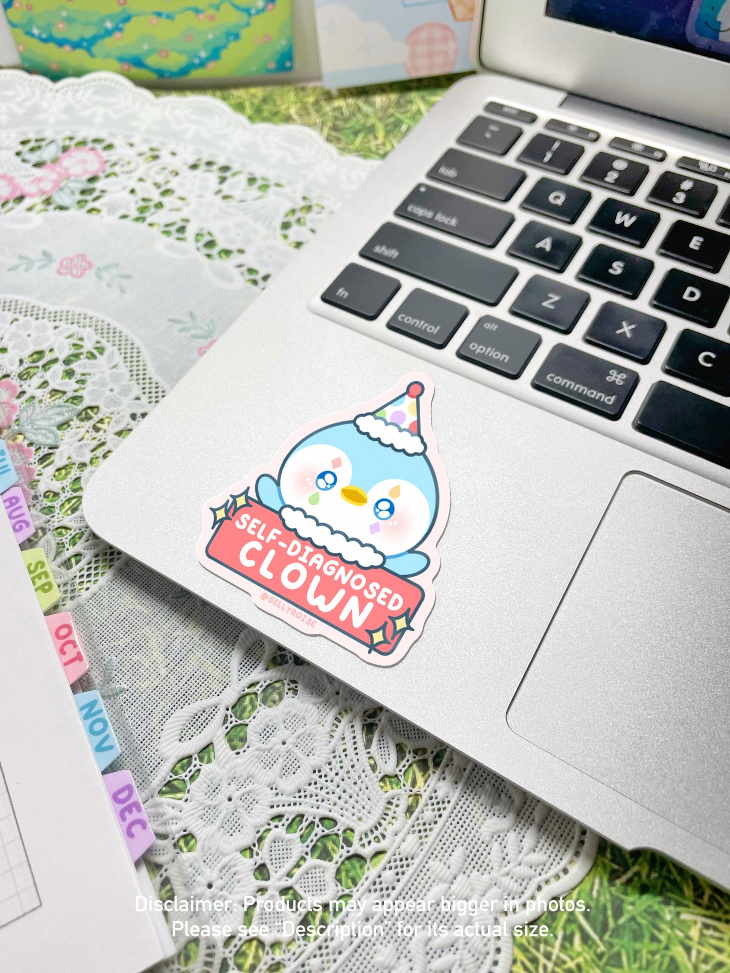 Self-Diagnosed Clown Penguin Waterproof Sticker - Gelly Roise