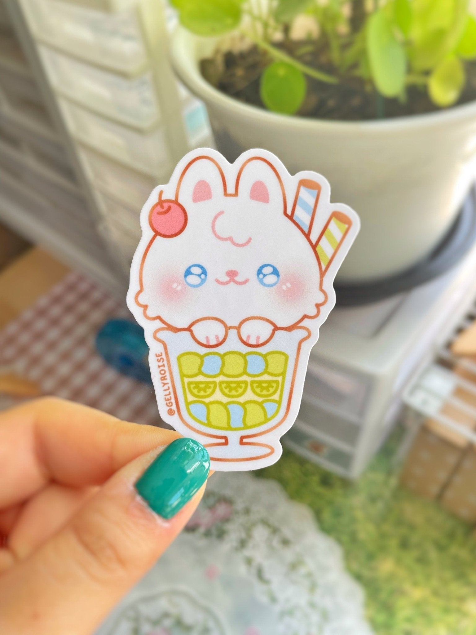 Bunny x Parfait Waterproof Sticker - Gelly Roise