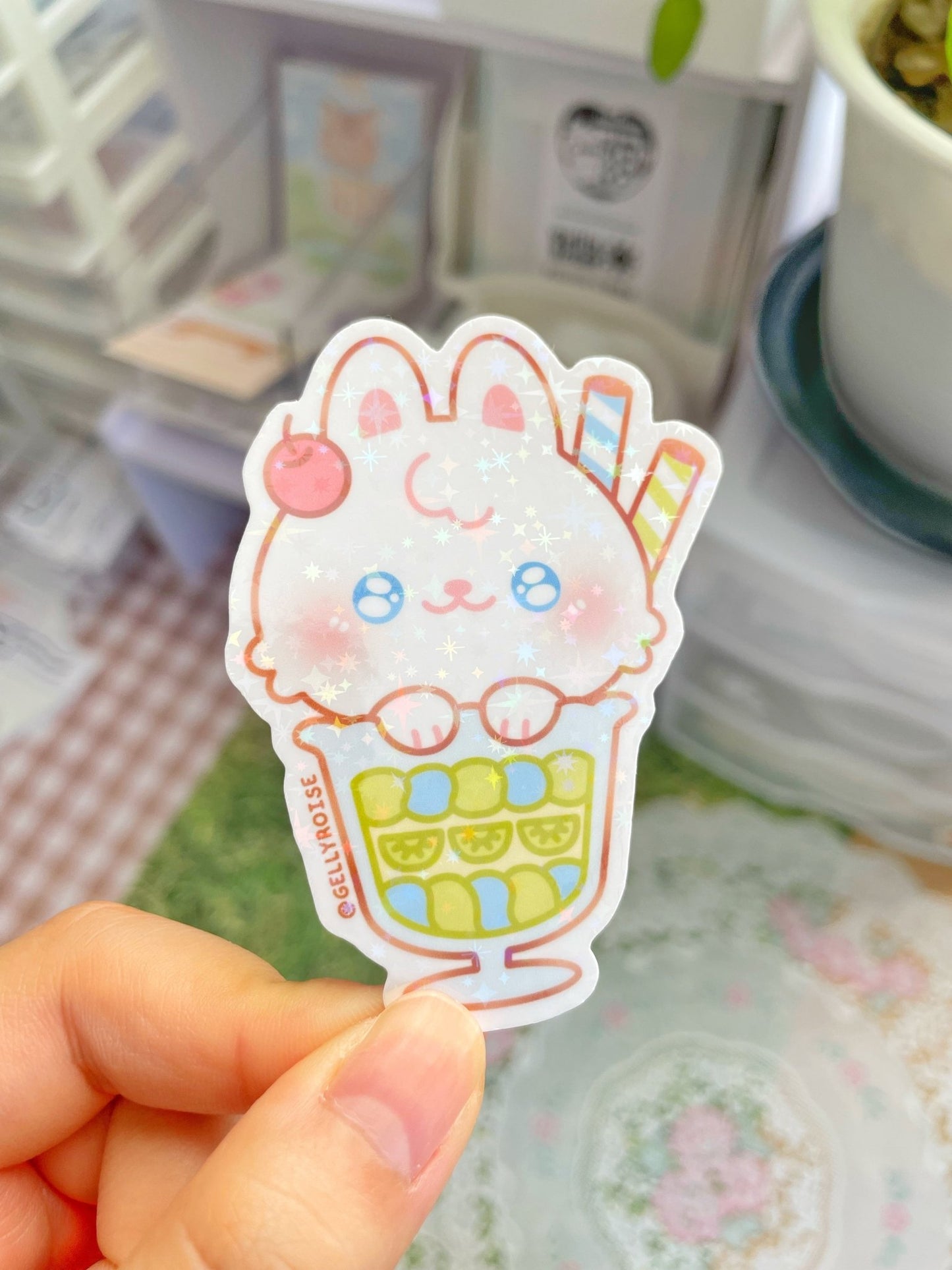 Bunny x Parfait Waterproof Sticker - Gelly Roise