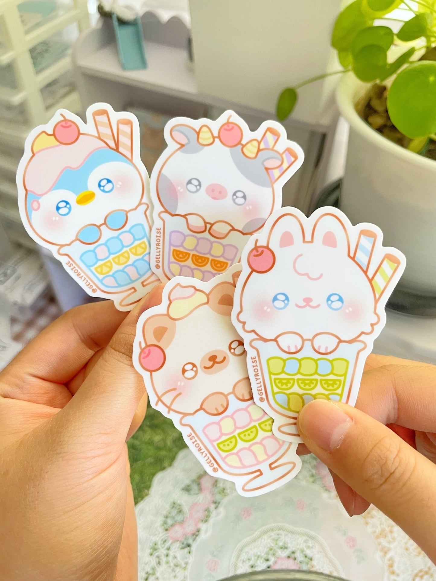 Bunny x Parfait Waterproof Sticker - Gelly Roise