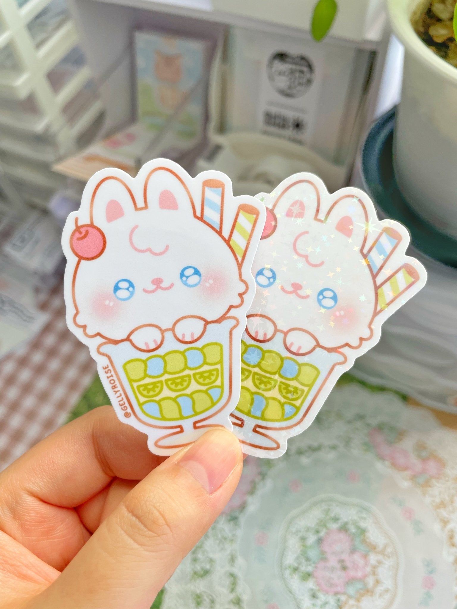 Bunny x Parfait Waterproof Sticker - Gelly Roise