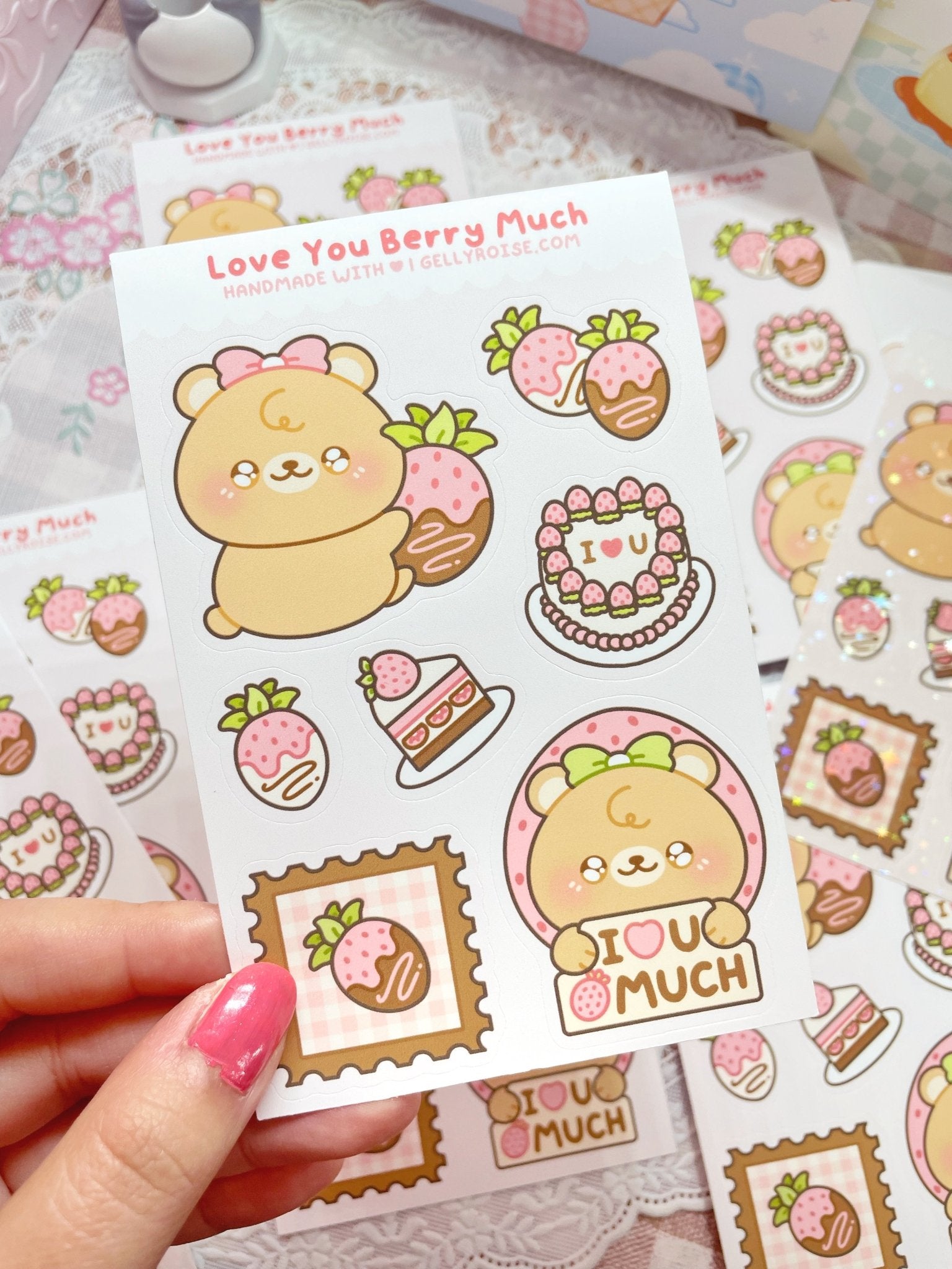 NEW Love You Berry Much Sticker Sheet - Gelly Roise