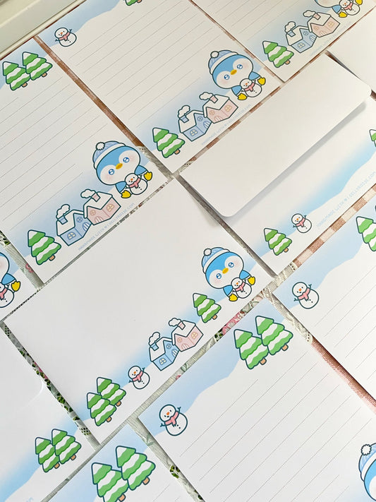 NEW Winter Penguin Stationery Set - Gelly Roise