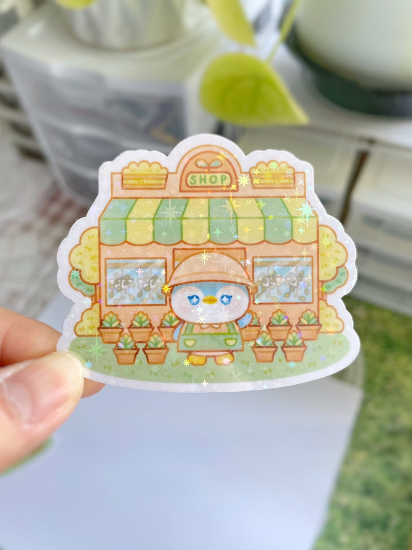 Penguin x Plant Shop Waterproof Sticker - Gelly Roise