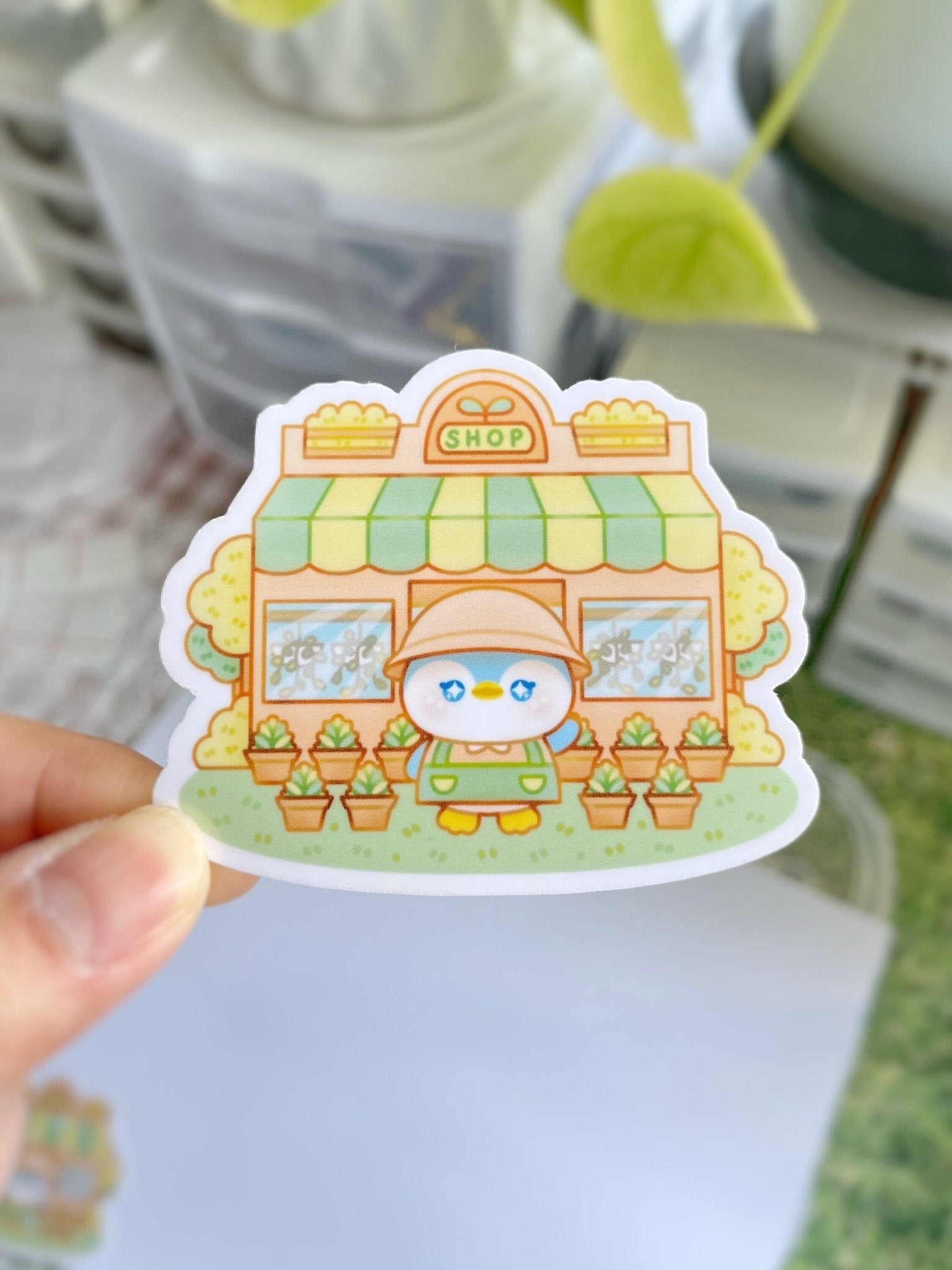 Penguin x Plant Shop Waterproof Sticker - Gelly Roise