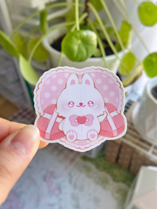 Stuffed Bunny Waterproof Sticker - Gelly Roise